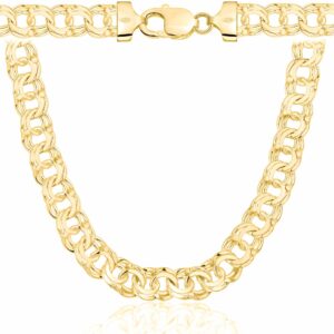 POZŁACANY SREBRNY ŁAŃCUSZEK GALIBARDI 925 585 - 9,5MM