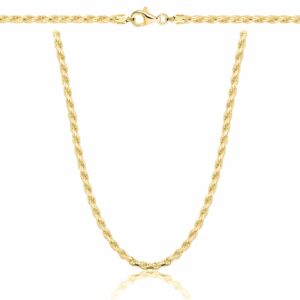 POZŁACANY SREBRNY ŁAŃCUSZEK KORDEL 925 585 - 2,5MM