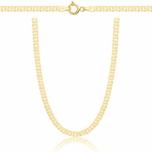 POZŁACANY SREBRNY ŁAŃCUSZEK ROMBO 925 585 - 3MM