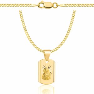 POZŁACANY SREBRNY ŁAŃCUSZEK PANCERKA Z MEDALIKIEM 925 585 - 2MM