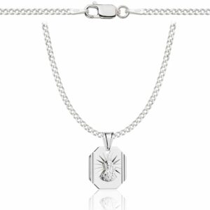 SREBRNY ŁAŃCUSZEK PANCERKA Z MEDALIKIEM 925 - 2MM