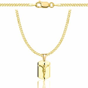 POZŁACANY SREBRNY ŁAŃCUSZEK PANCERKA Z MEDALIKIEM 925 585 - 2MM