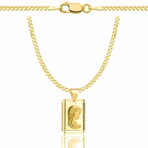 POZŁACANY SREBRNY ŁAŃCUSZEK PANCERKA Z MEDALIKIEM 925 585 - 2MM