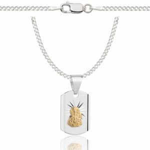 SREBRNY ŁAŃCUSZEK PANCERKA Z MEDALIKIEM 925 - 2MM