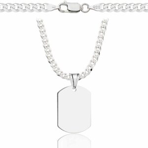 SREBRNY ŁAŃCUSZEK PANCERKA Z NIEŚMIERTELNIKIEM 925 - 3,8MM