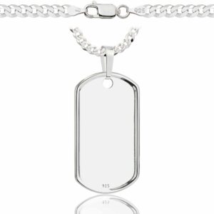 SREBRNY ŁAŃCUSZEK PANCERKA Z NIEŚMIERTELNIKIEM 925 - 3,8MM