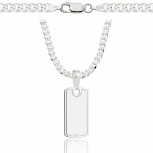 SREBRNY ŁAŃCUSZEK PANCERKA Z NIEŚMIERTELNIKIEM 925 - 3,8MM