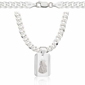 SREBRNY ŁAŃCUSZEK PANCERKA Z MEDALIKIEM 925 - 5,6MM