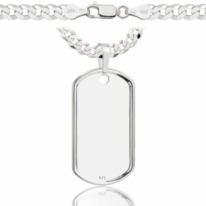 SREBRNY ŁAŃCUSZEK PANCERKA Z NIEŚMIERTELNIKIEM 925 - 5,6MM