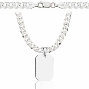 SREBRNY ŁAŃCUSZEK PANCERKA Z NIEŚMIERTELNIKIEM 925 - 5,6MM