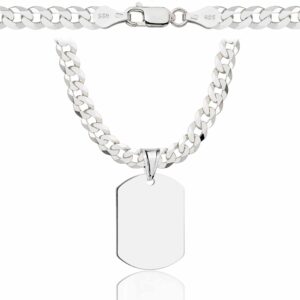 SREBRNY ŁAŃCUSZEK PANCERKA Z NIEŚMIERTELNIKIEM 925 - 5,6MM