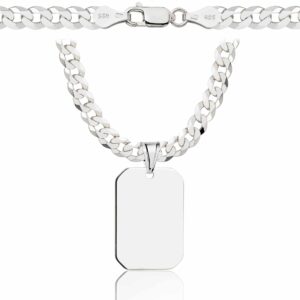 SREBRNY ŁAŃCUSZEK PANCERKA Z NIEŚMIERTELNIKIEM 925 - 5,6MM