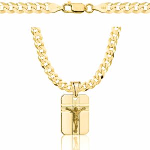 POZŁACANY SREBRNY ŁAŃCUSZEK PANCERKA Z MEDALIKIEM 925 585 - 5MM