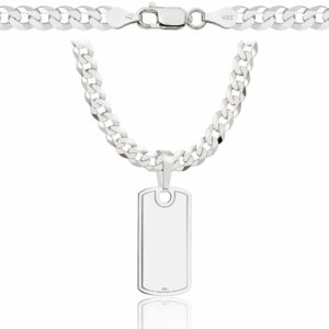 SREBRNY ŁAŃCUSZEK PANCERKA Z NIEŚMIERTELNIKIEM 925 - 5MM