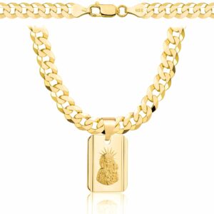 POZŁACANY SREBRNY ŁAŃCUSZEK PANCERKA Z MEDALIKIEM 925 585 - 6,5MM