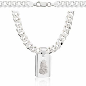 SREBRNY ŁAŃCUSZEK PANCERKA Z MEDALIKIEM 925 - 6,5MM