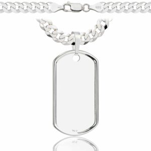 SREBRNY ŁAŃCUSZEK PANCERKA Z NIEŚMIERTELNIKIEM 925 - 6,5MM