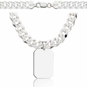 SREBRNY ŁAŃCUSZEK PANCERKA Z NIEŚMIERTELNIKIEM 925 - 7,5MM