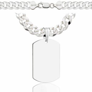 SREBRNY ŁAŃCUSZEK PANCERKA Z NIEŚMIERTELNIKIEM 925 - 7,5MM