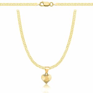 POZŁACANY SREBRNY NASZYJNIK GUCCI SERCE 925 585 - 2,6MM