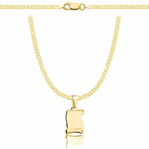 POZŁACANY SREBRNY NASZYJNIK GUCCI PAPIRUS 925 585 - 2,6MM