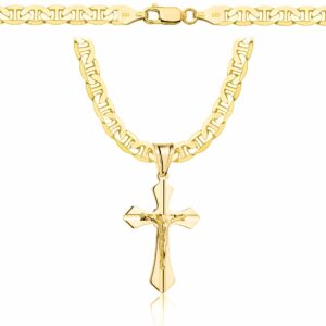 POZŁACANY SREBRNY ŁAŃCUSZEK GUCCI Z KRZYŻYKIEM 925 - 5,5MM