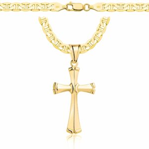 POZŁACANY SREBRNY ŁAŃCUSZEK GUCCI Z KRZYŻYKIEM 925 - 5,5MM