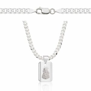 SREBRNY ŁAŃCUSZEK PANCERKA Z MEDALIKIEM 925 - 3,8MM