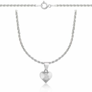 SREBRNY NASZYJNIK KORDEL SERCE 925 - 1,6MM