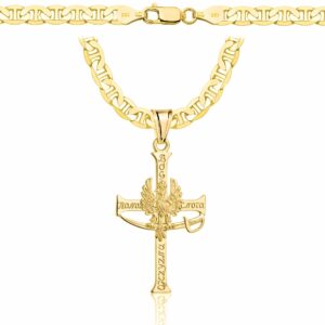 POZŁACANY SREBRNY ŁAŃCUSZEK GUCCI Z KRZYŻYKIEM 925 585 - 5,5MM