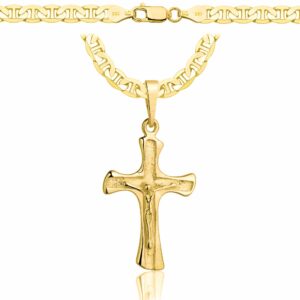 POZŁACANY SREBRNY ŁAŃCUSZEK GUCCI Z KRZYŻYKIEM 925 585 - 5,5MM