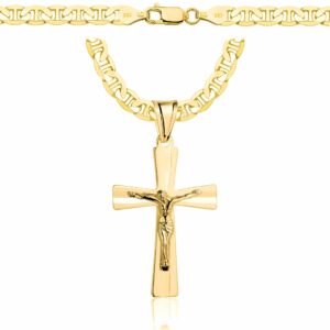 POZŁACANY SREBRNY ŁAŃCUSZEK GUCCI Z KRZYŻYKIEM 925 585 - 5,5MM