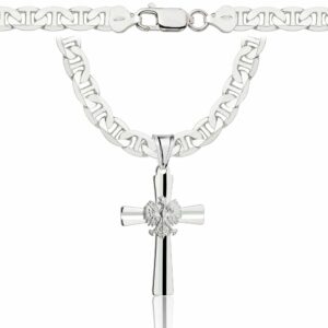 SREBRNY ŁAŃCUSZEK GUCCI Z KRZYŻYKIEM 925 - 6,5MM