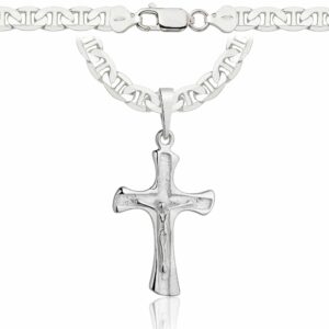 SREBRNY ŁAŃCUSZEK GUCCI Z KRZYŻYKIEM 925 - 6,5MM