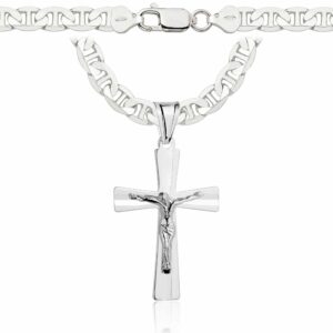 SREBRNY ŁAŃCUSZEK GUCCI Z KRZYŻYKIEM 925 - 6,5MM