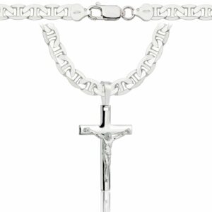 SREBRNY ŁAŃCUSZEK GUCCI Z KRZYŻYKIEM 925 - 6,5MM