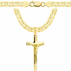 POZŁACANY SREBRNY ŁAŃCUSZEK GUCCI Z KRZYŻYKIEM 925 585 - 6,5MM