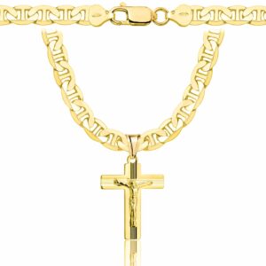 POZŁACANY SREBRNY ŁAŃCUSZEK GUCCI Z KRZYŻYKIEM 925 585 - 6,5MM