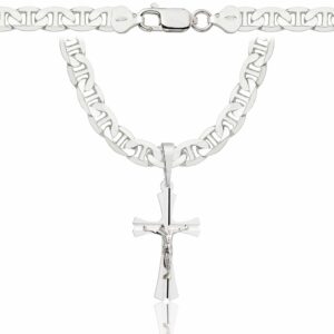 SREBRNY ŁAŃCUSZEK GUCCI Z KRZYŻYKIEM 925 - 6,5MM