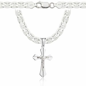 SREBRNY ŁAŃCUSZEK GUCCI Z KRZYŻYKIEM 925 - 6,5MM