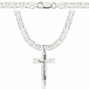 SREBRNY ŁAŃCUSZEK GUCCI Z KRZYŻYKIEM 925 - 6,5MM