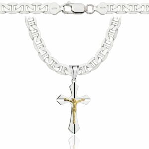 SREBRNY ŁAŃCUSZEK GUCCI Z KRZYŻYKIEM 925 - 6,5MM