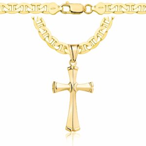 POZŁACANY SREBRNY ŁAŃCUSZEK GUCCI Z KRZYŻYKIEM 925 585 - 6,5MM