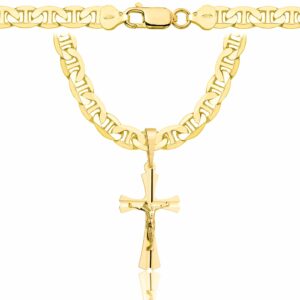 POZŁACANY SREBRNY ŁAŃCUSZEK GUCCI Z KRZYŻYKIEM 925 585 - 6,5MM