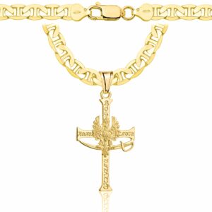 POZŁACANY SREBRNY ŁAŃCUSZEK GUCCI Z KRZYŻYKIEM 925 585 - 6,5MM