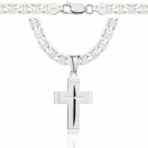 SREBRNY ŁAŃCUSZEK GUCCI Z KRZYŻYKIEM 925 - 6,5MM