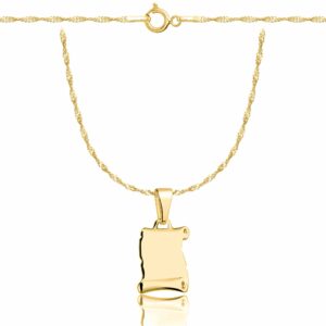 POZŁACANY SREBRNY NASZYJNIK SINGAPUR PAPIRUS 925 585 - 1,6MM