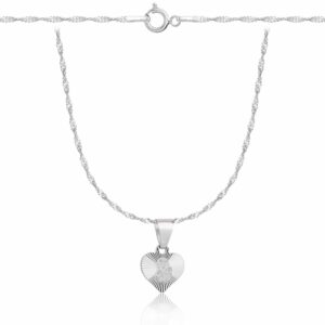 SREBRNY NASZYJNIK SINGAPUR SERCE 925 - 1,6MM