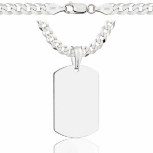 SREBRNY ŁAŃCUSZEK PANCERKA Z NIEŚMIERTELNIKIEM 925 - 5,6MM