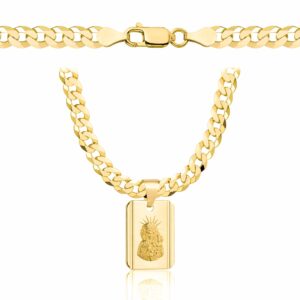 POZŁACANY SREBRNY ŁAŃCUSZEK PANCERKA Z MEDALIKIEM 925 585 - 5MM